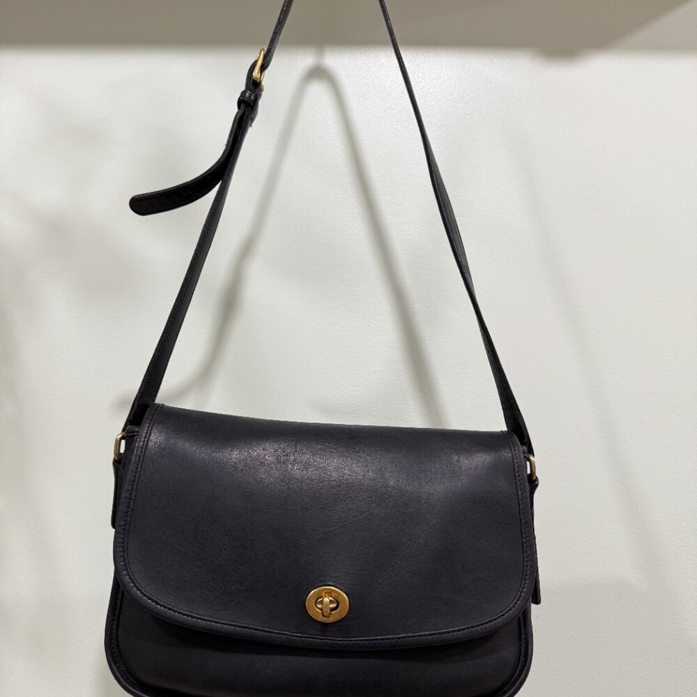 Coach Classic Vintage Y2K City Bag Black Leather Crossbody Handbag 9790 EUC - Picture 7 of 12